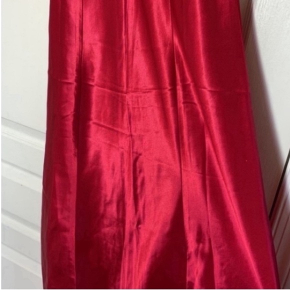 Vintage LA Intimates Nighty Maxi Red Satin Gown Made In USA Rare Party Holiday - Picture 11 of 16